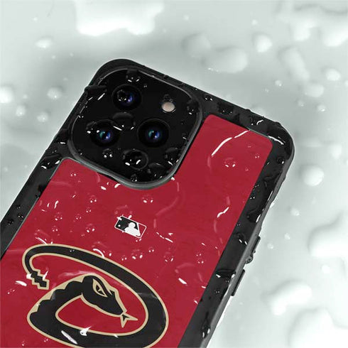 MLB Arizona Diamondbacks - Secondary Solid Distressed iPhone 15 Pro Waterproof Case